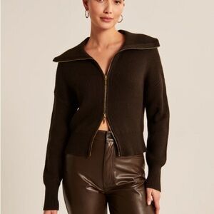 Abercrombie & Fitch collared zip-up cardigan